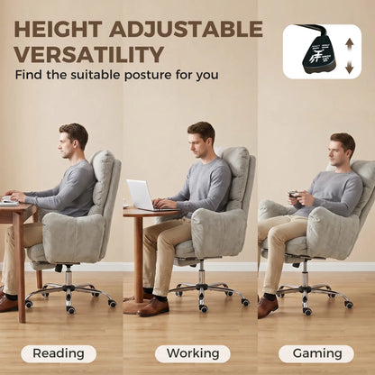 Ergonomic Reclining Gaming Chair With Foot Rest, Light Grey Office Chairs at Gallery Canada