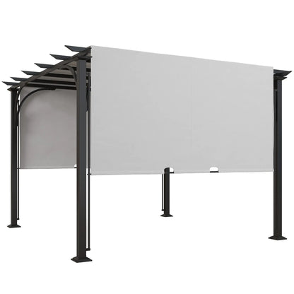 10' x 10' Outdoor Pergola, Steel Frame, White Pergolas at Gallery Canada