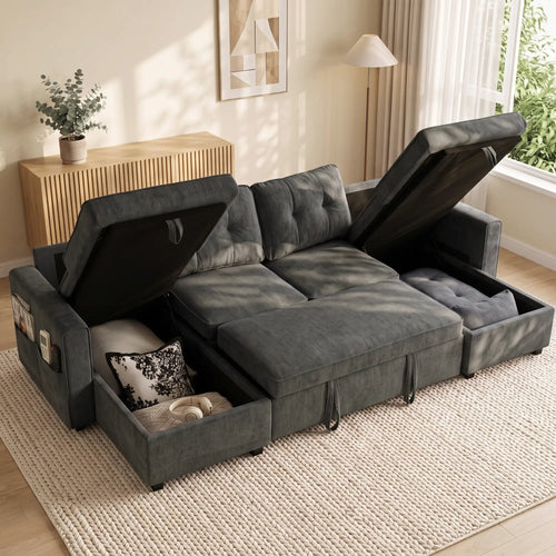 U Shaped Sectional Sofa Bed, 113