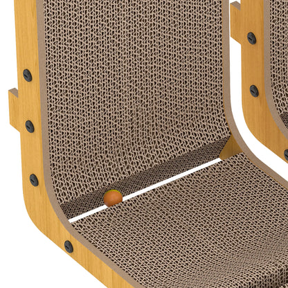 2PCS L-Shape Cat Scratching Board With 3 Toy Balls, Catnip, Black Cat Posts at Gallery Canada