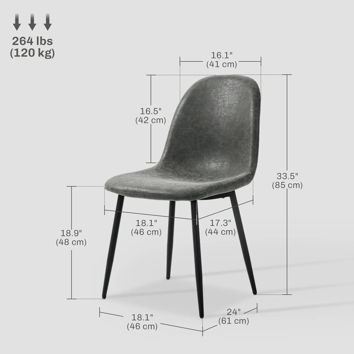 Retro Dining Table Chairs Set of 4, PU Leather Upholstered Bar Stools at Gallery Canada