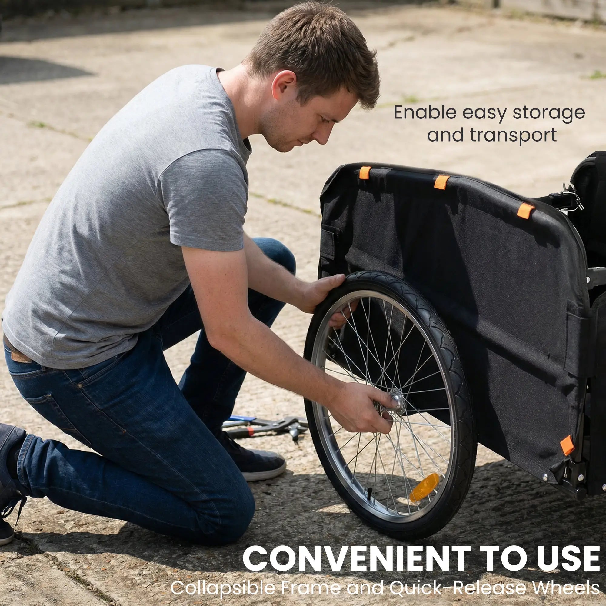 Bike Trailer, Cargo Trailer with 45 Gal Storage Box, 20