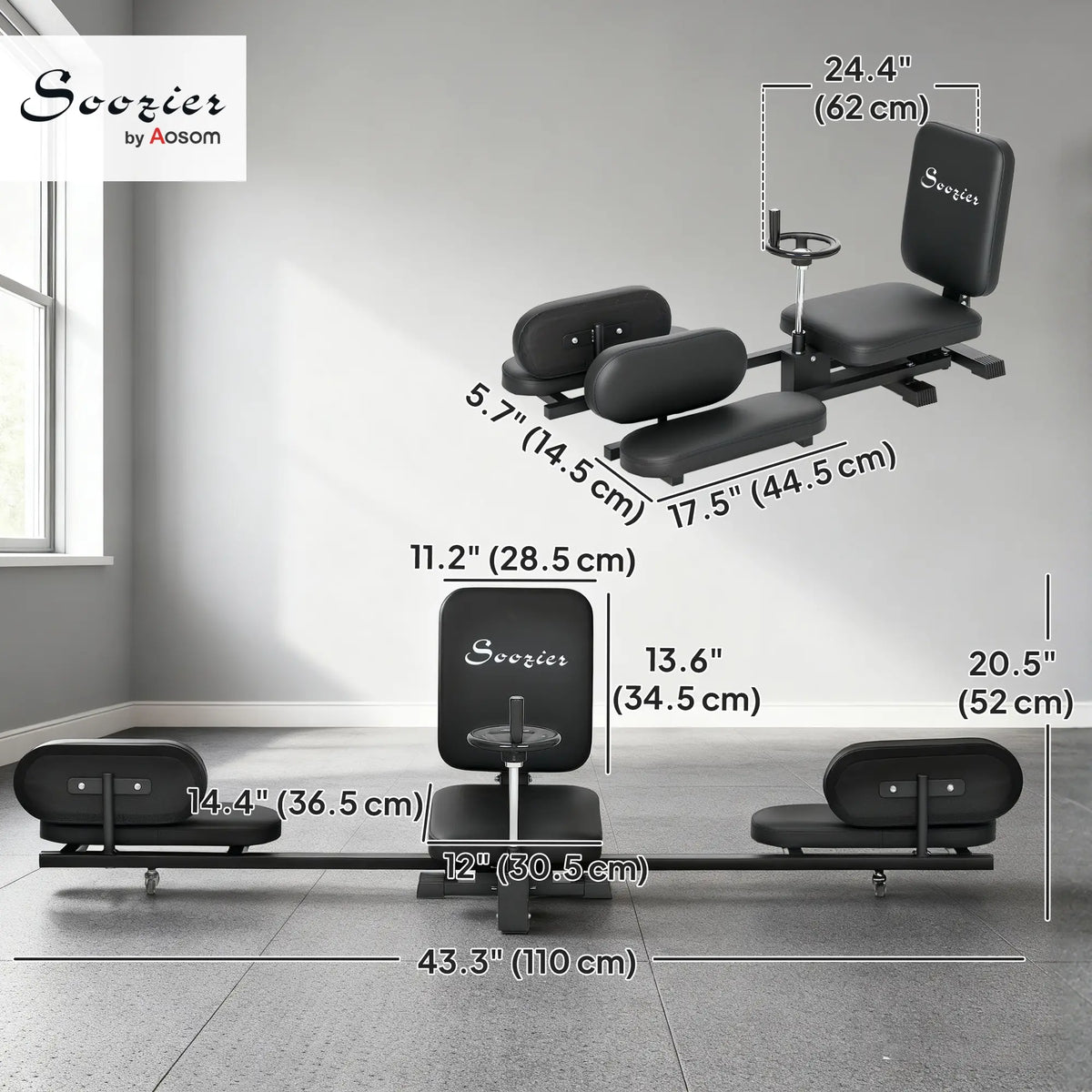 Leg Stretcher, 180° Adjustable Leg Split Machine with Handwheels Strength Training Equipment at Gallery Canada