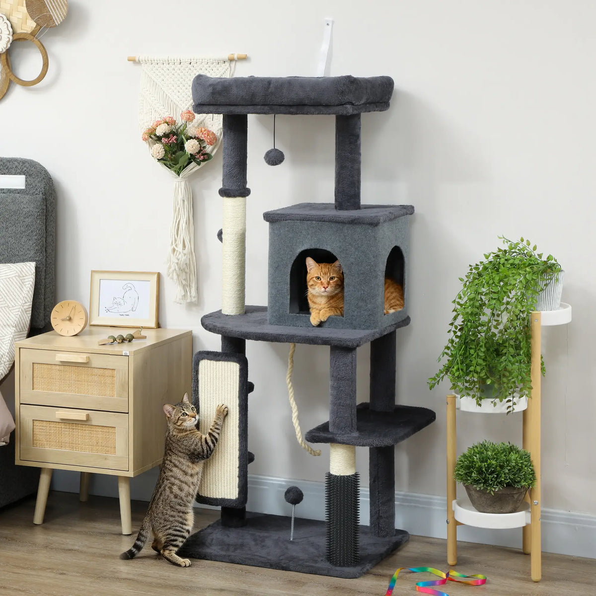 52-Inch Cat Tree with Scratching Posts, Bed, Condo, Platforms Multi-Level Cat Towers at Gallery Canada