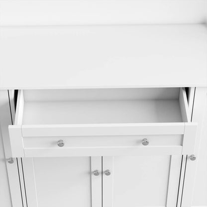 73" White Kitchen Pantry Cabinet, Charging Station, White Kitchen Pantry Cabinets at Gallery Canada