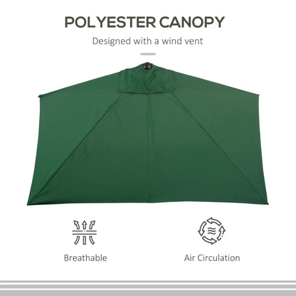 8ft Half Umbrella, Outdoor Balcony Parasol, Patio Sun Shade, Green Sun Umbrellas at Gallery Canada