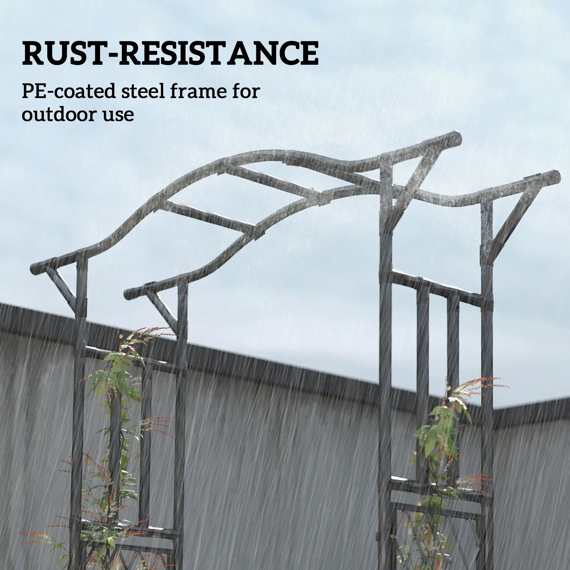 Garden Arch Trellis Arbor With Extended Top, 66.9