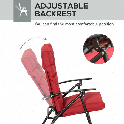 Folding Camping Chairs With Adjustable Backrest, 2 Pack, Red Patio Chairs at Gallery Canada