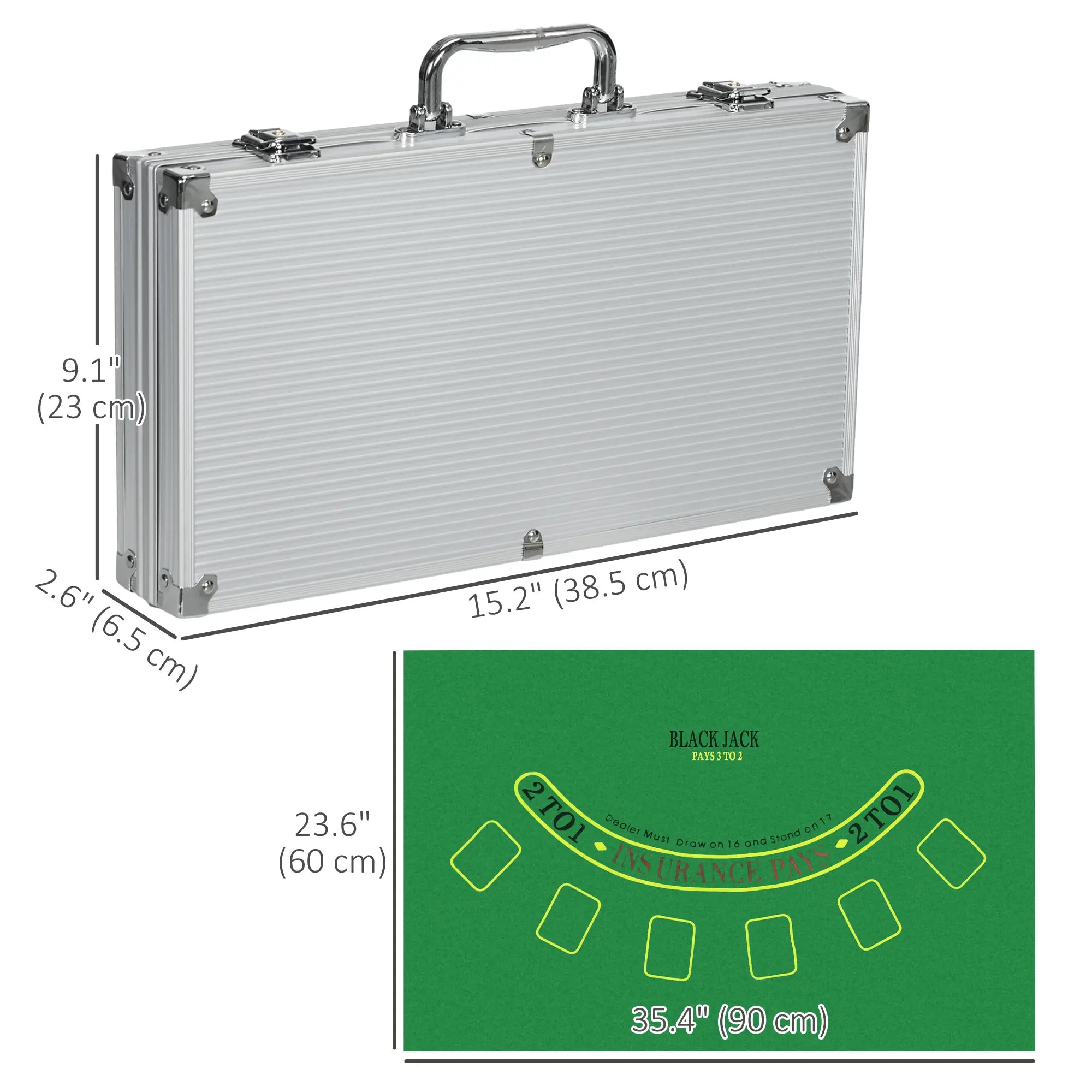 300-Piece Poker Chips Set, Mat, Chips, 2 Card Decks, Dealer, 5 Dices Game Tables at Gallery Canada
