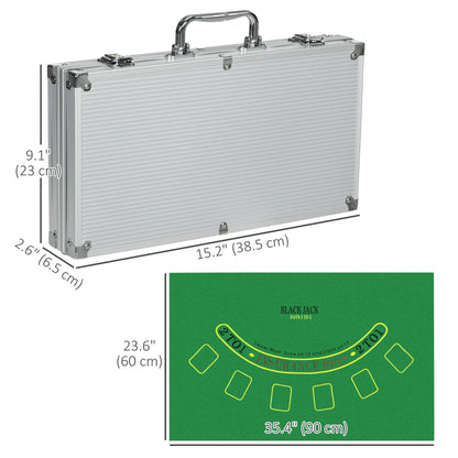 300-Piece Poker Chips Set, Mat, Chips, 2 Card Decks, Dealer, 5 Dices Game Tables at Gallery Canada