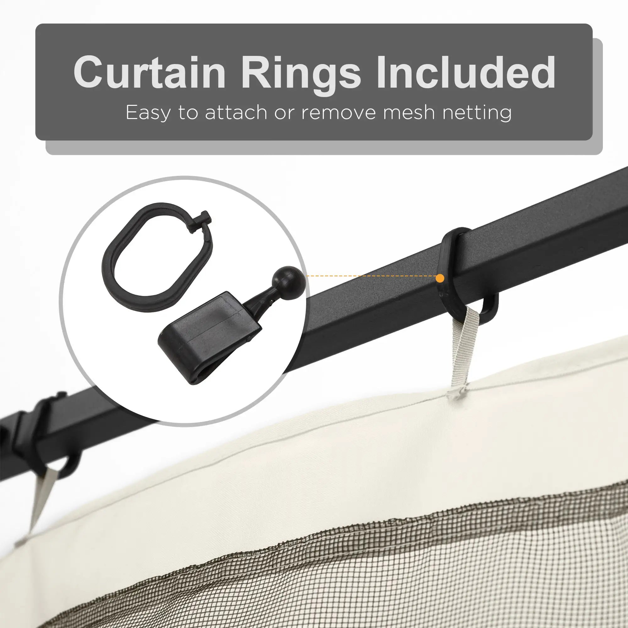 Replacement Mosquito Netting, 10' x 10', Black, White Gazebos at Gallery Canada
