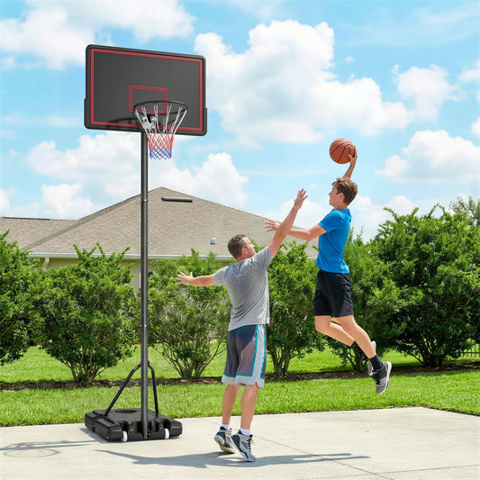 Portable Basketball Hoop, 4.4-10ft Adjustable Height With Wheels Basketball Black, Red at Gallery Canada