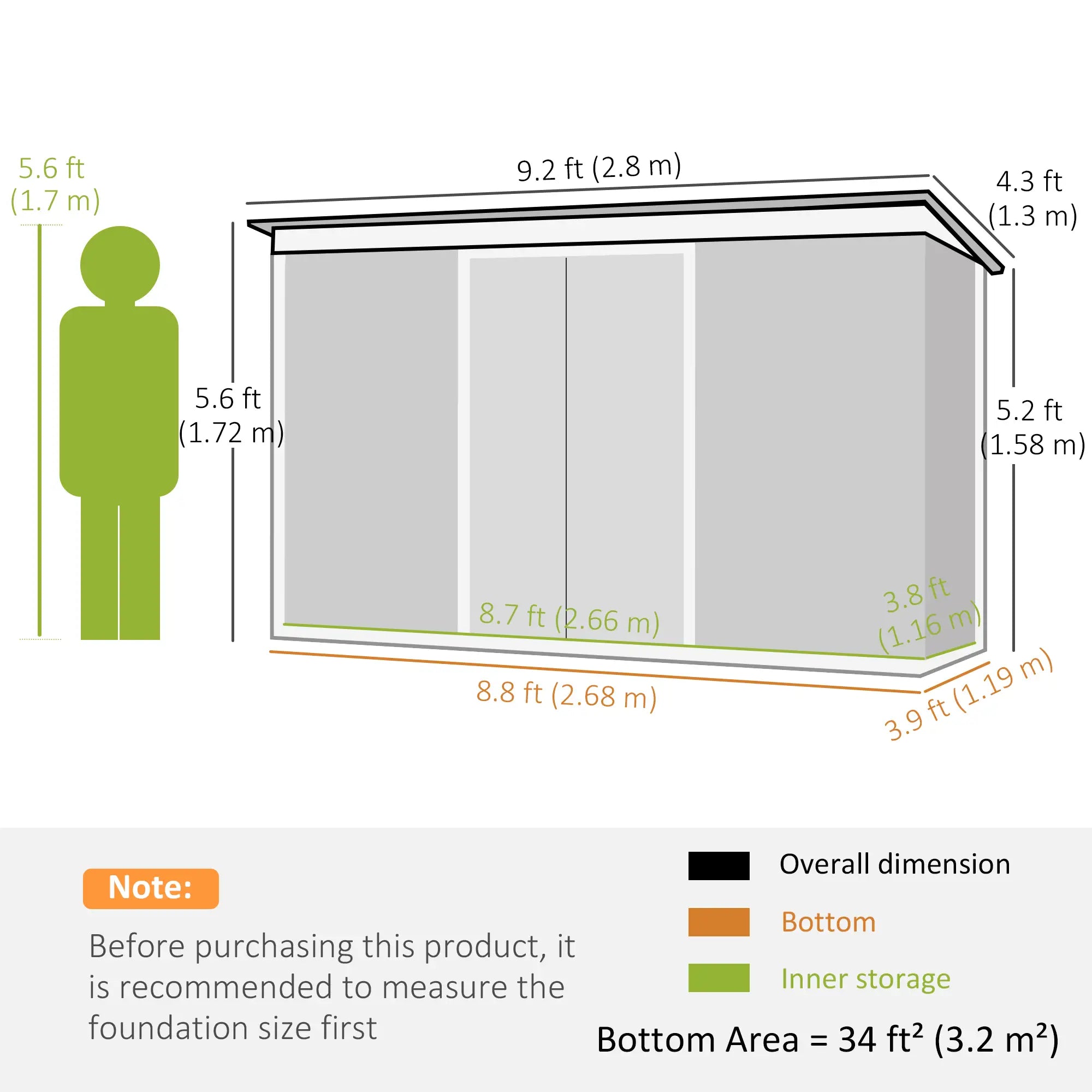 9x4 Outdoor Storage Shed, Galvanized Steel, Dark Grey Sheds at Gallery Canada