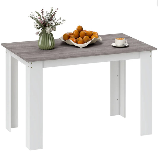 Kitchen Table for 4-6, Wood Effect Dining Table, Grey