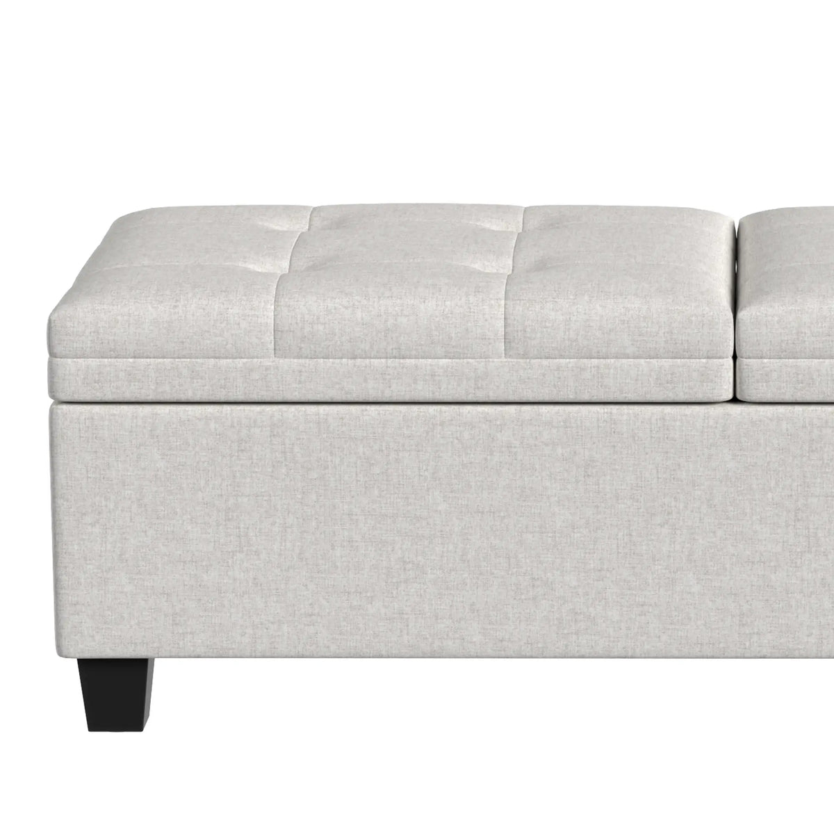 51.2" Storage Ottoman Bench, End of Bed Bench, Cream White Storage Ottomans & Benches at Gallery Canada