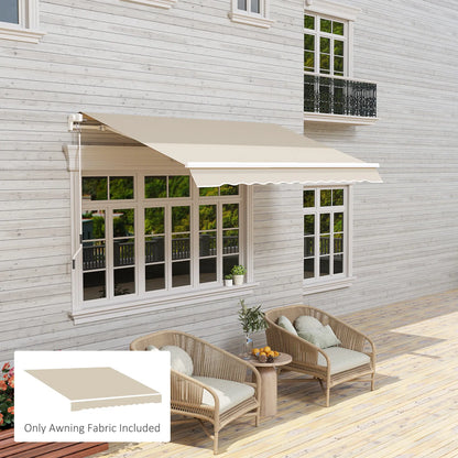 9' x 8' Outdoor Sunshade Canopy, Retractable Awning Fabric, Beige Awning Fabric Replacement at Gallery Canada