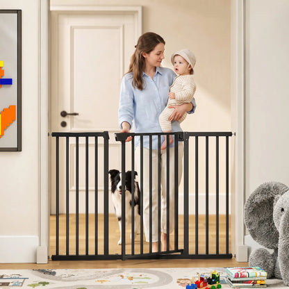 Baby Pet Gate 3 Extensions, Auto-Close, 36"H, Black Pet Gates at Gallery Canada