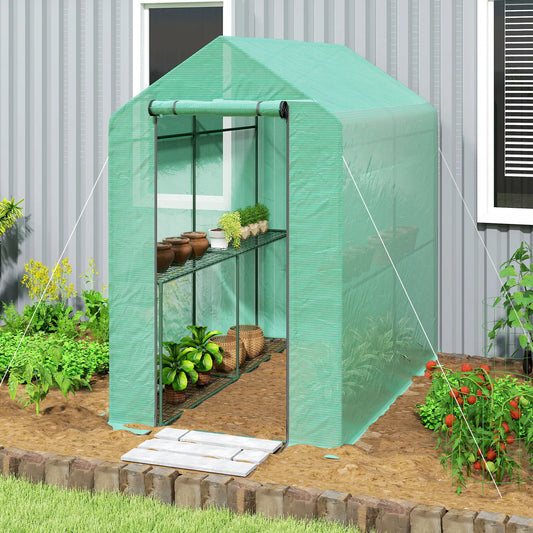 Walk-in Greenhouse, 73" x 47" x 75", Portable Plant House, Green Walk In Greenhouses Green, Dark Green at Gallery Canada