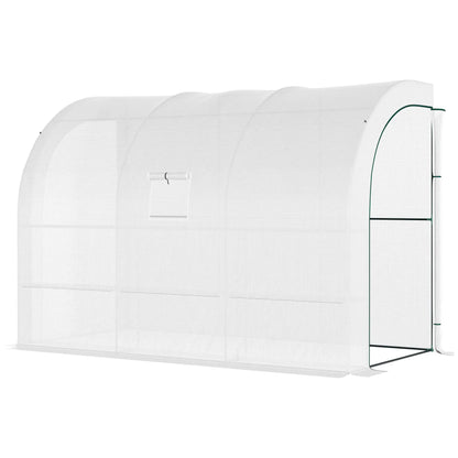 Walk-In Greenhouse, 10' x 5' x 7', PE Cover, Windows, Shelves, White Walk In Greenhouses at Gallery Canada