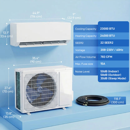 23000 BTU Mini Split AC, 22 SEER2 230V Wifi Inverter Heat Pump 1500 Sq Ft Air Conditioner at Gallery Canada
