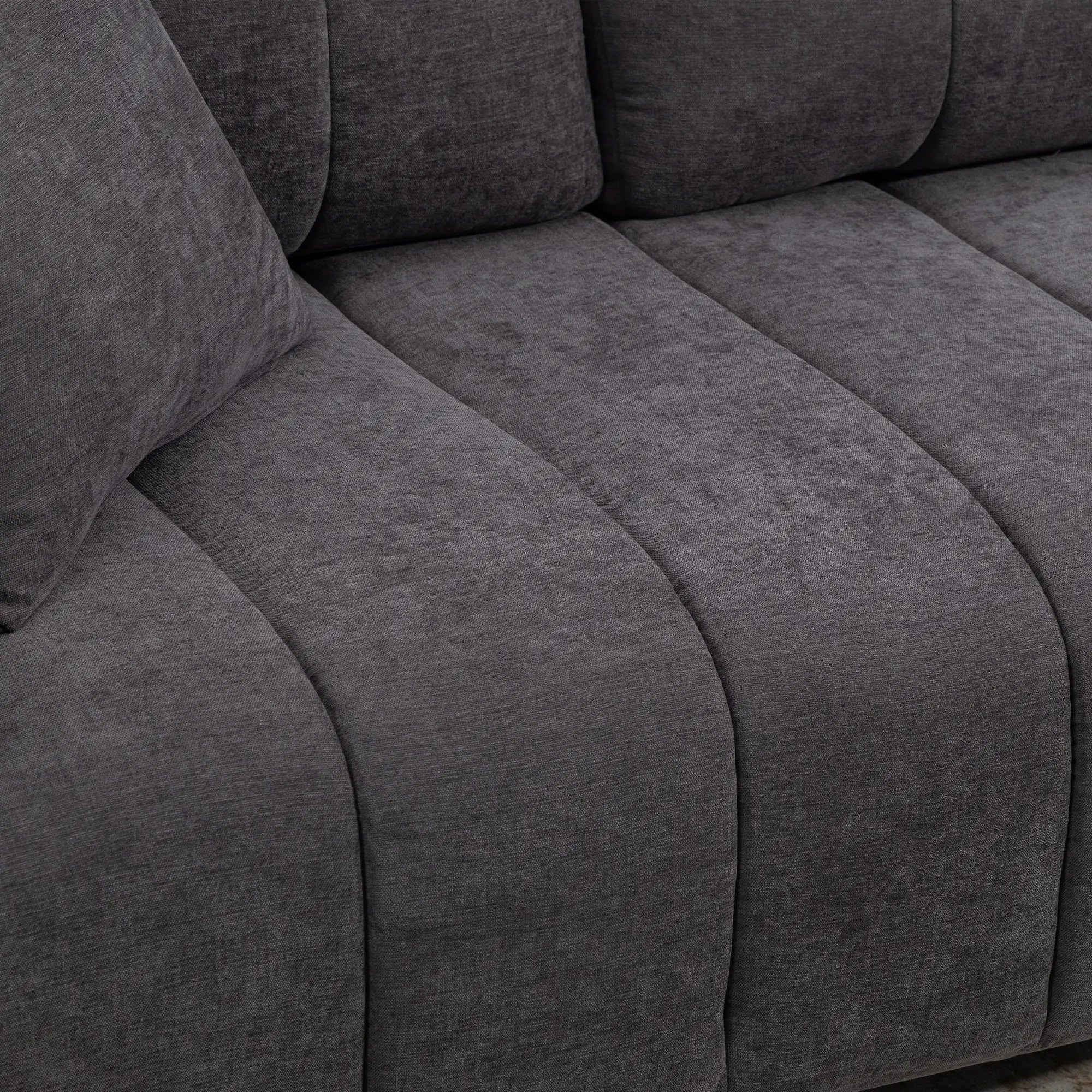 L-Shaped 3-Seater Sectional Sofa With Chaise, Spring Cushion, Grey L Shaped Couchs at Gallery Canada