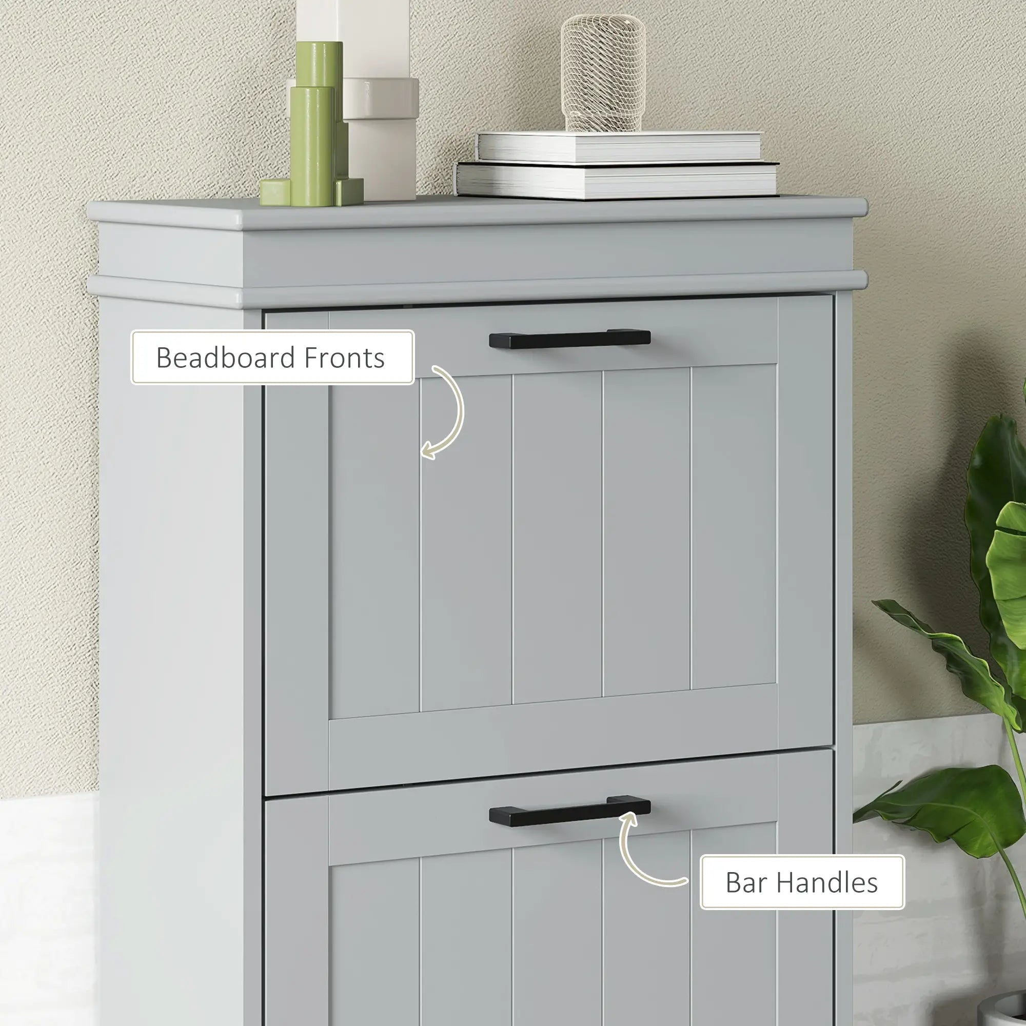 Shoe Storage Cabinet, 2 Flip Drawers, Adjustable Shelves, 10 Pairs, Grey Shoe Storage Cabinets & Racks at Gallery Canada