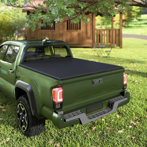 5.8ft Soft Tri-Fold Tonneau Cover, 5.58/5.7 ft Bed, Black
