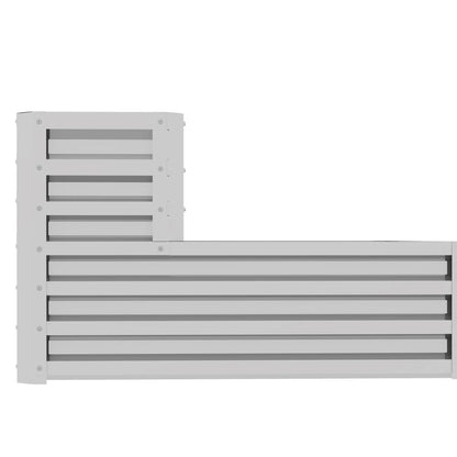 2 Tier Galvanized Raised Garden Bed, Steel Planter Box, 47" x 40" x 23", Silver Galvanized Planter Boxes at Gallery Canada