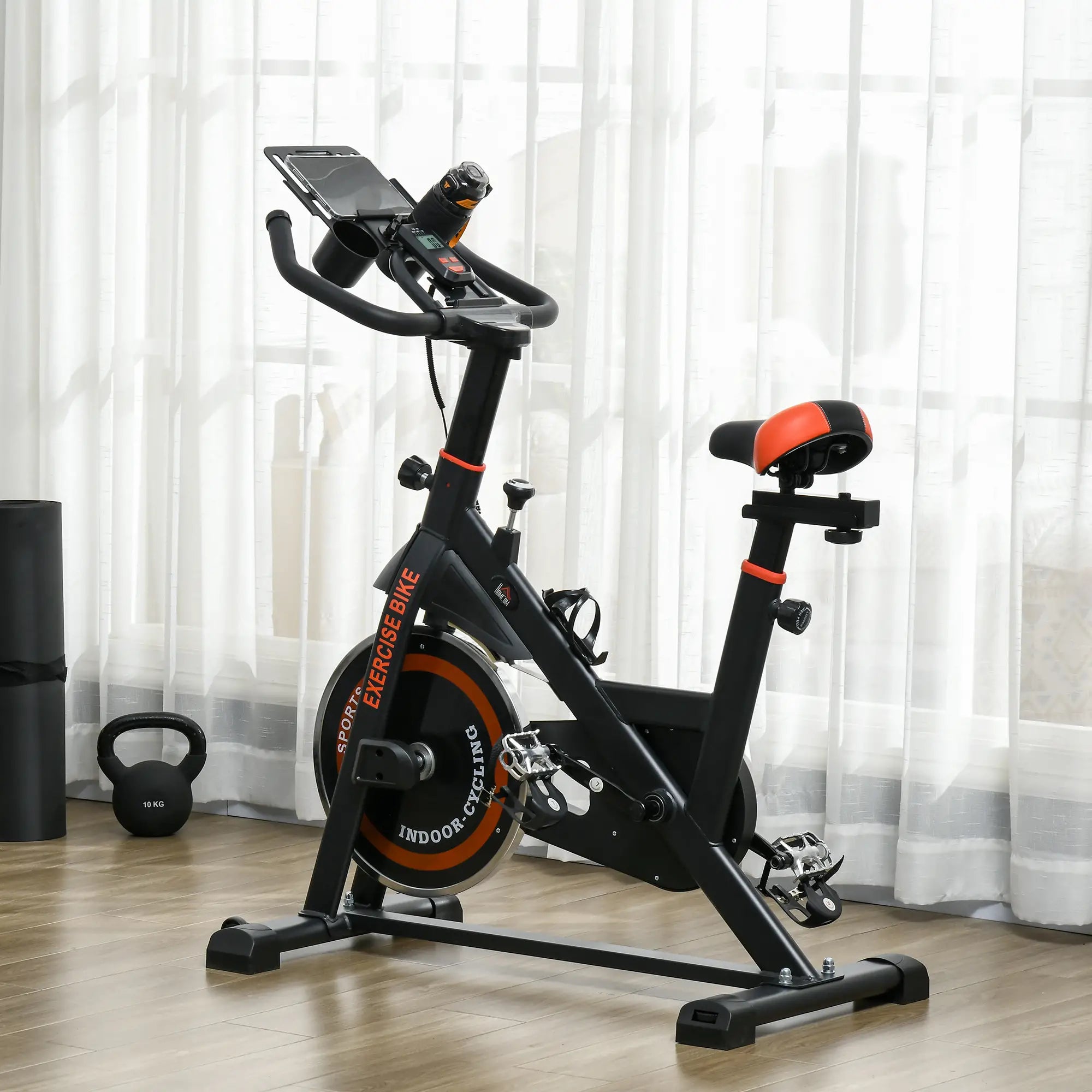 Adjustable Upright Exercise Bike, LCD Display, Indoor Cycling, Adjustable Resistance, Red Exercise & Stationary Bikes at Gallery Canada