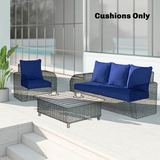 Outdoor Chair Cushions Set Of 4, 24" x 24", Navy Blue Patio Chair Cushions Navy Blue at Gallery Canada