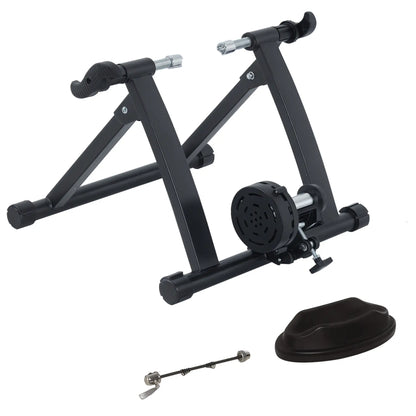 Foldable Indoor Bike Trainer, 26-28" & 700C Wheels, Black Bike Trainer Stands Black at Gallery Canada