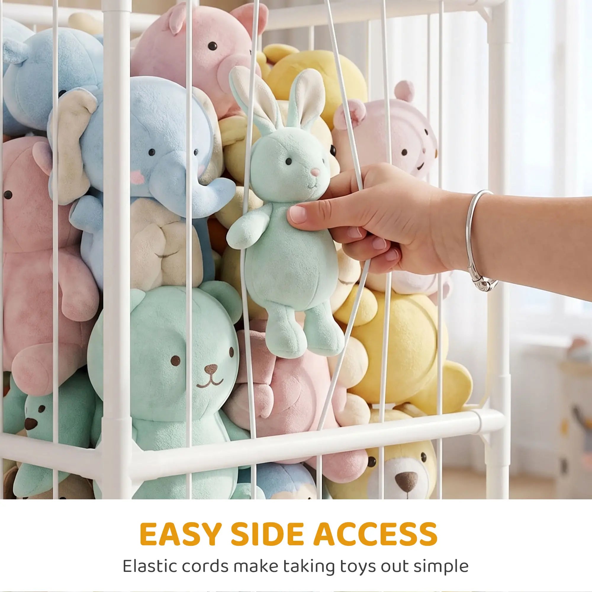 Stuffed Animal Storage Organizer, Waterproof Bottom, 47x47x132cm, no color Baby & Kids Storage at Gallery Canada