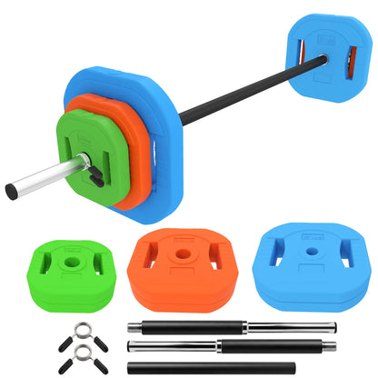 44lbs Adjustable Barbell Weight Set, Bar, Plates, Multicolour Dumbbells & Barbells at Gallery Canada