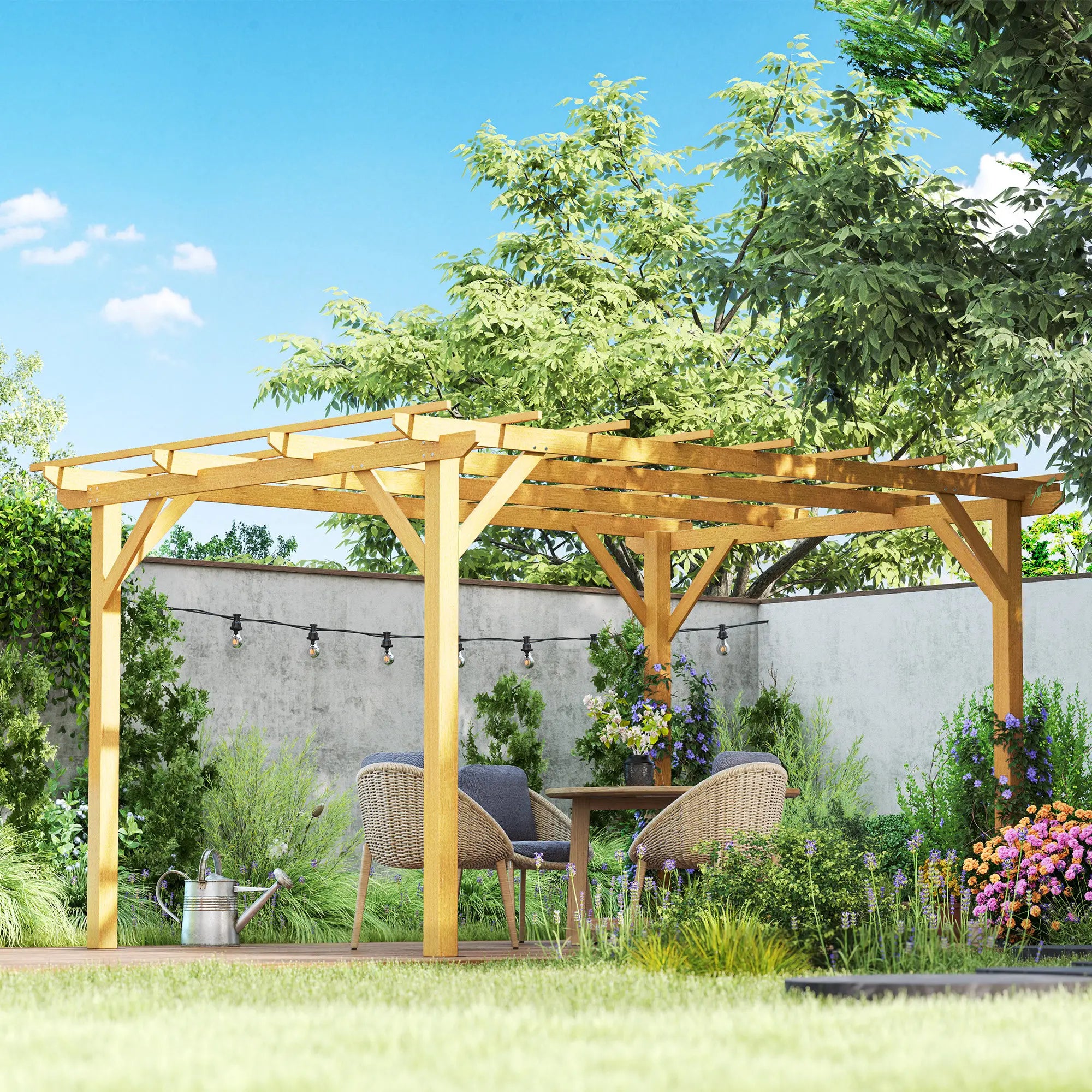 10' x 13' Wood Pergola, Outdoor Gazebo for Garden, Patio Pergolas at Gallery Canada