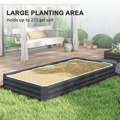 Galvanized Raised Bed, 8' x 4' x 1', Metal Planter Box for Garden Raised Garden Beds at Gallery Canada