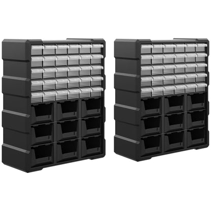 Plastic 39 Drawer Parts Organizer, Wall Mount Storage Cabinet, 2, Black Tool Organizers at Gallery Canada