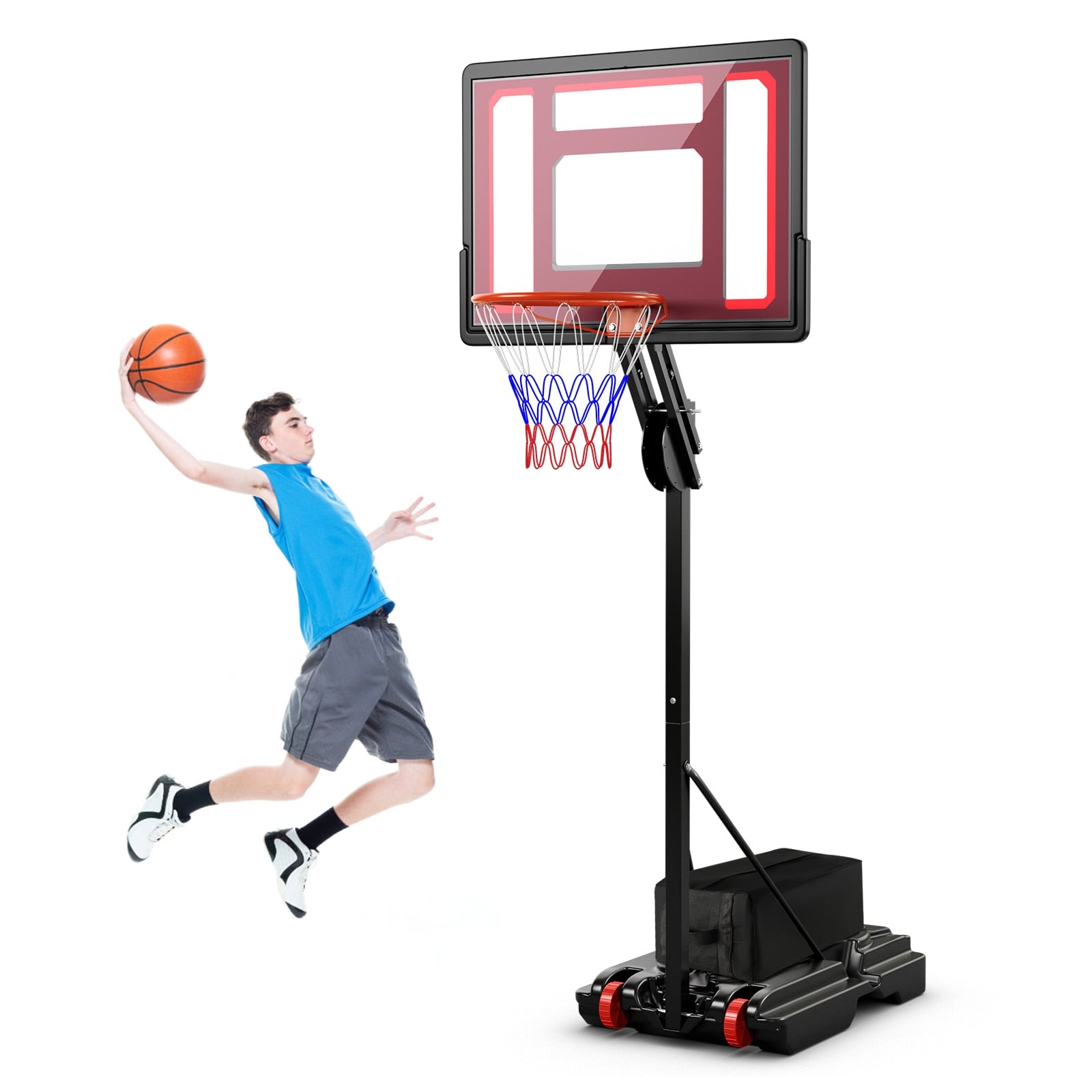 Adjustable Basketball Hoop, 5-10 Feet Height, Indoor Outdoor, Black Sport Equipments at Gallery Canada