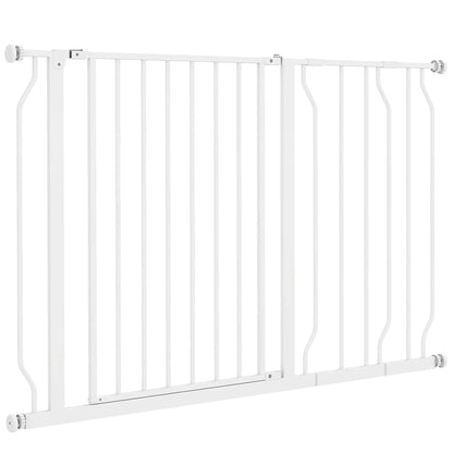 30"-45" Easy Install Pet Gate with Door, Double Lock, Extra Wide, White Houses, Kennels & Pens at Gallery Canada