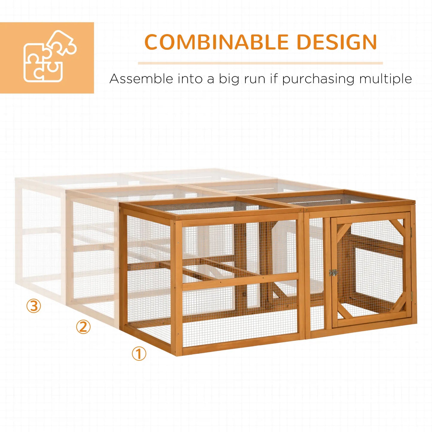 55" Wooden Chicken Coop Extension, Outdoor, Roosting Bars, Orange Chicken Coops at Gallery Canada