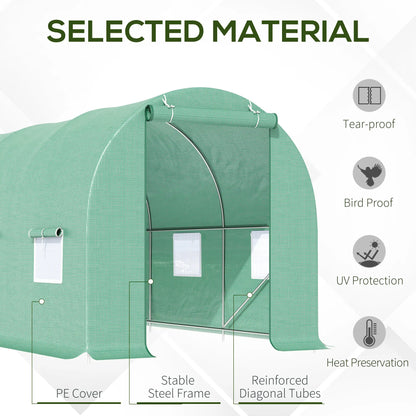 15' x 6.6' x 6.6' Walk-in Greenhouse, PE Cover, Roll Up Door, Windows Walk In Greenhouses at Gallery Canada