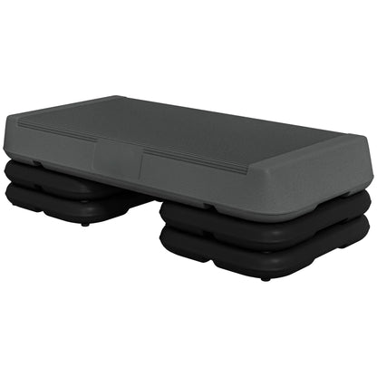 Adjustable Aerobic Stepper, 3-Level 4", 6", 8", 330lbs, Grey Aerobic Equipment Grey, Black at Gallery Canada