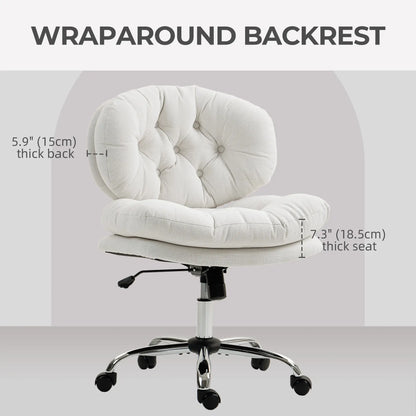 Armless Office Chair, Wide Padded Seat, Adjustable Height, Cream White Task Chairs at Gallery Canada