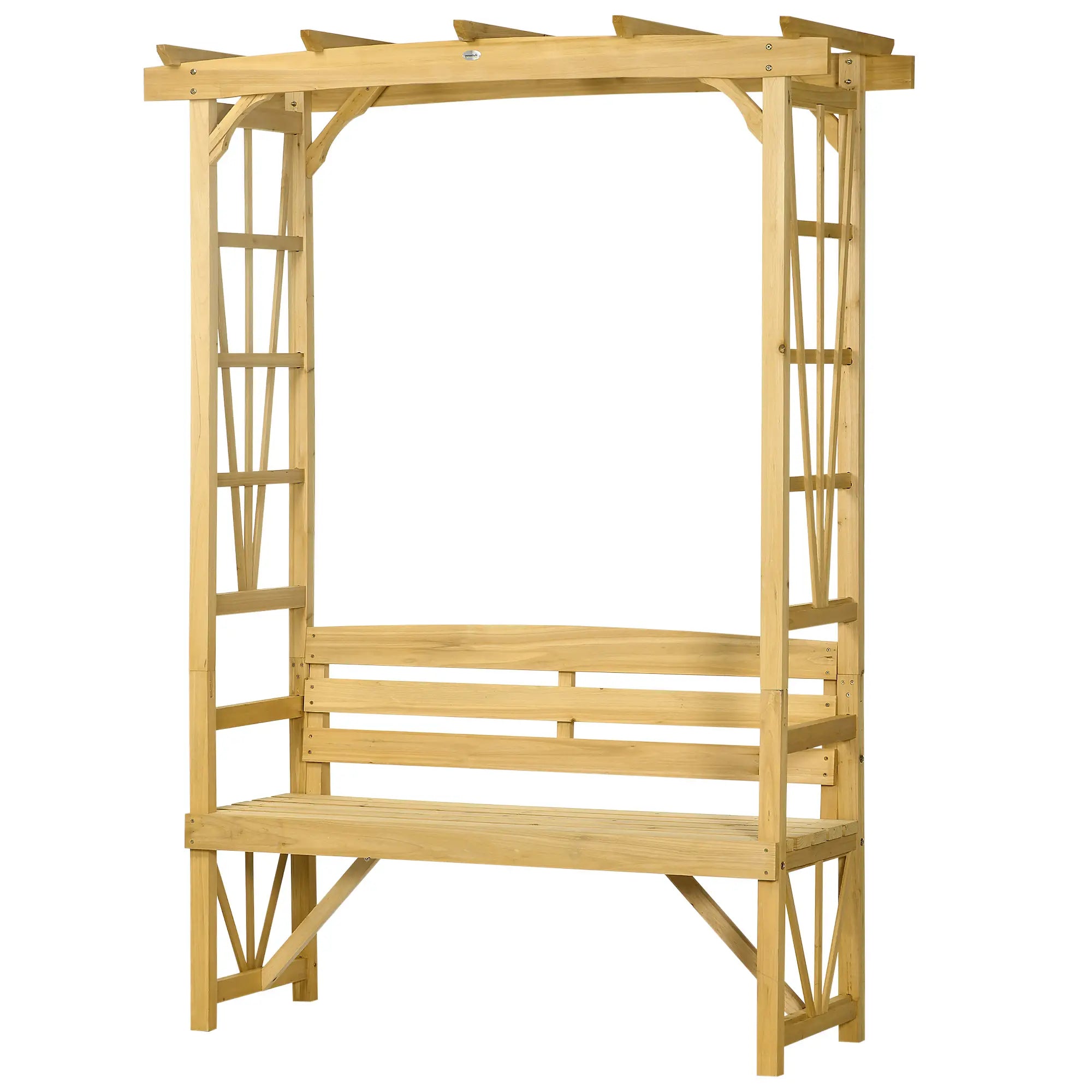 Wooden Patio Bench, Outdoor Bench for Plants, Light Brown Outdoor Benches at Gallery Canada