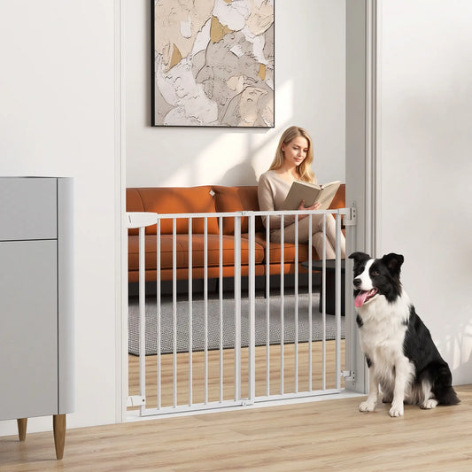 28.3-42.7 In Wide Dog Gate, Dual Locks, White Pet Gates White at Gallery Canada