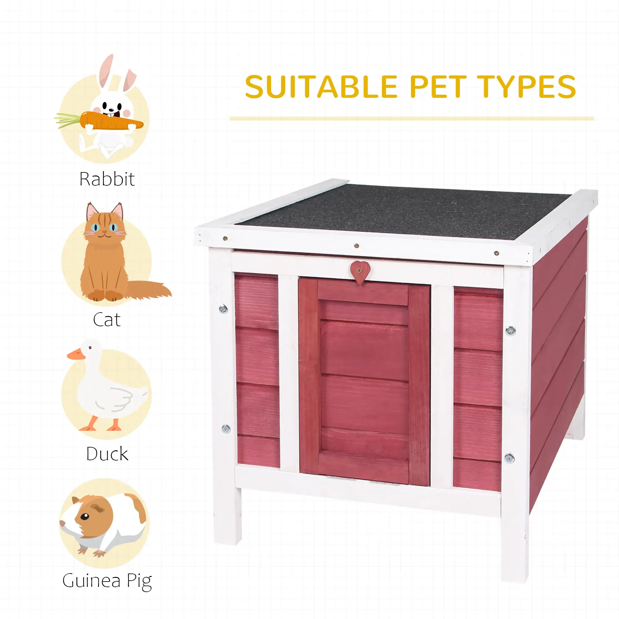 Wooden Rabbit Hutch, Bunny Cage, Outdoor Cat House, 20