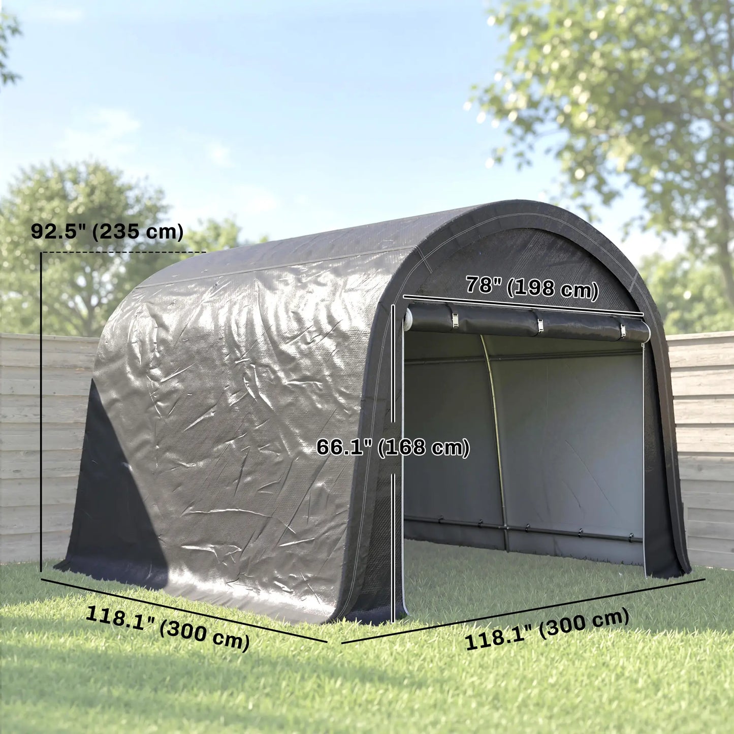 10' x 10' Outdoor Storage Tent, Heavy Duty Waterproof Shed for Bike, Motorcycle, Garden Tools Sheds at Gallery Canada
