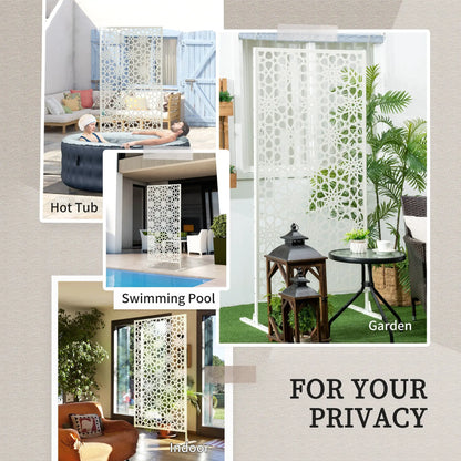 Metal Outdoor Privacy Screen, 36.2" x 17.7" x 78", White Side Awnings at Gallery Canada