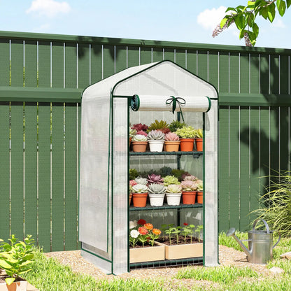 Mini Greenhouse With Screen Roof, 27.6" x 19.7" x 50", White Portable Greenhouses at Gallery Canada