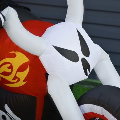 6' Halloween Grim Reaper Flaming Motorcycle LED Inflatable, Outdoor Decor Halloween Decorations at Gallery Canada
