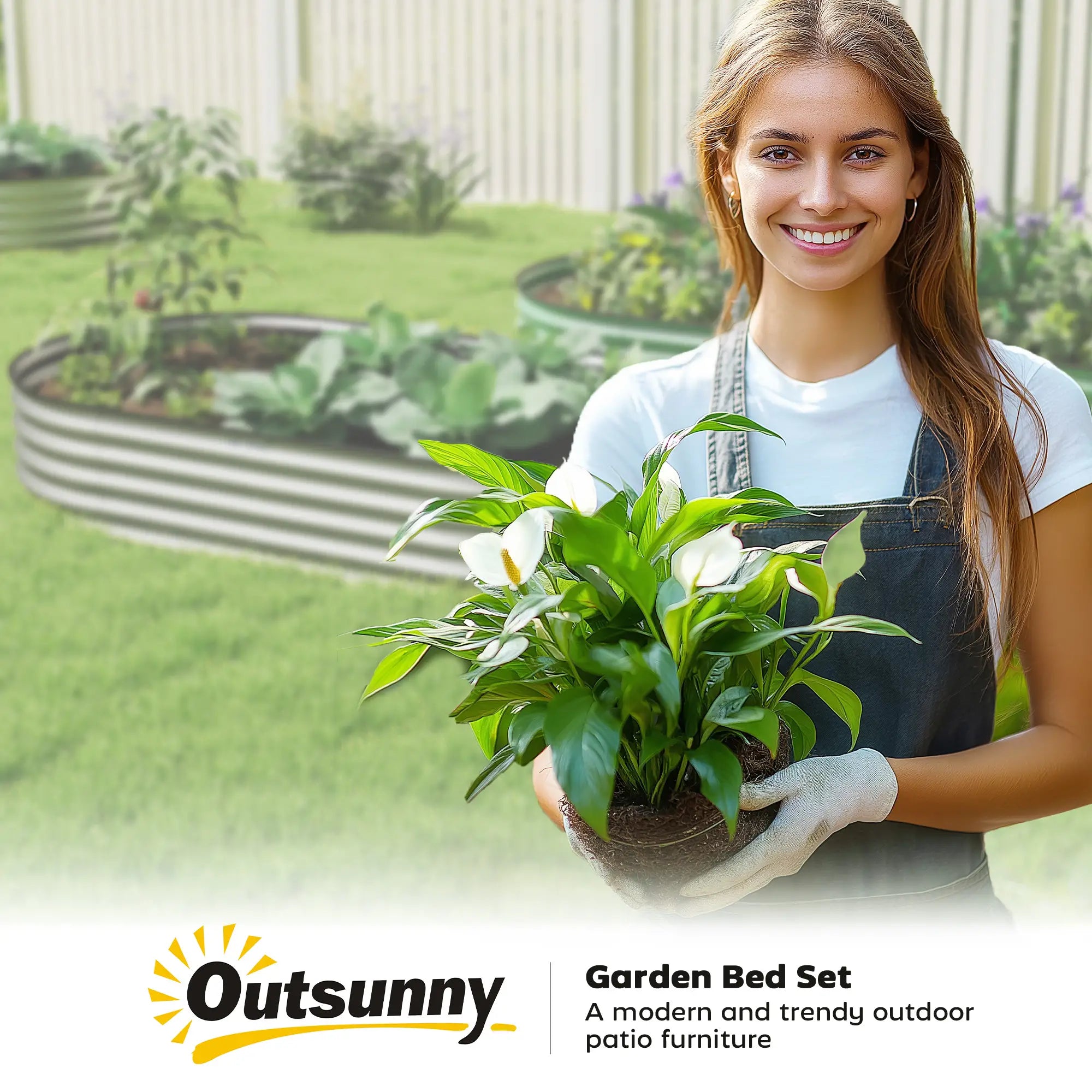 6' x 3' x 1' Galvanized Raised Garden Bed, Metal Plant Stake, Silver Raised Garden Beds at Gallery Canada